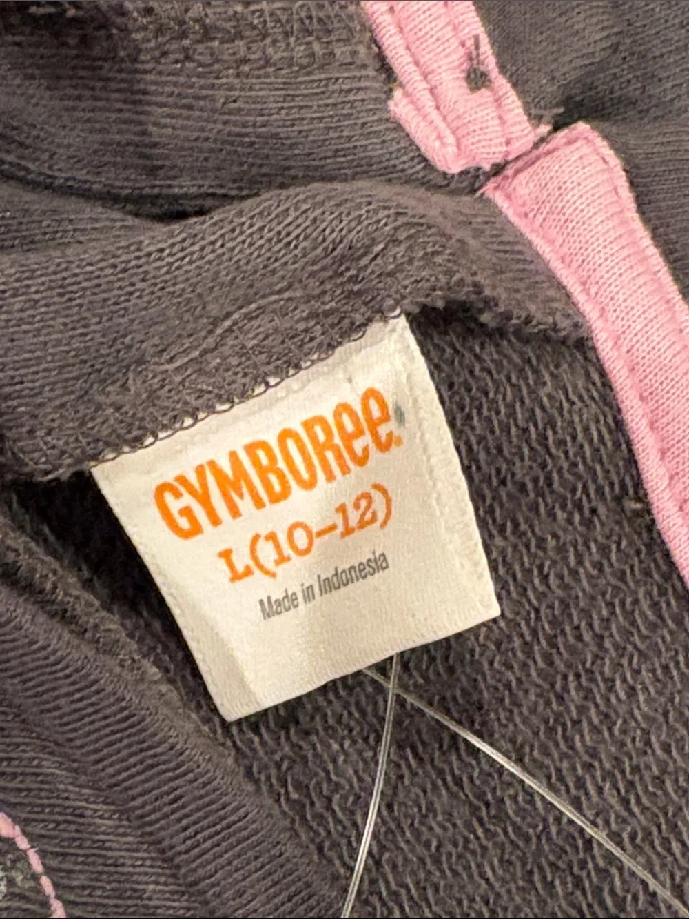 NWT Gymboree Girl’s Gray Dress with Pink Floral Accents, Cotton Blend, L (10-12)